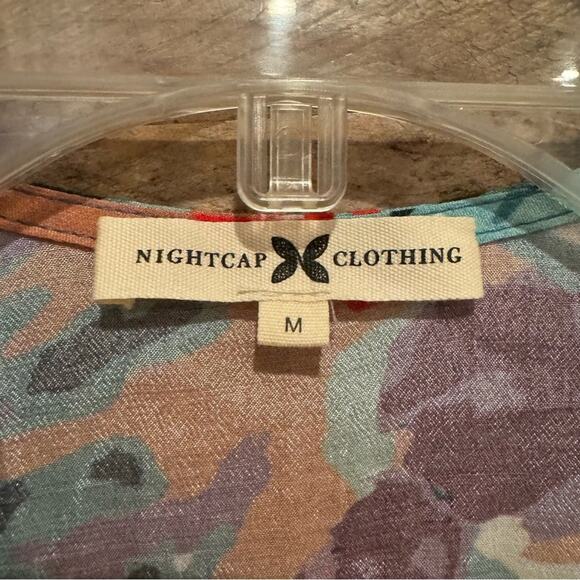 Nightcap Clothing Plum Rose Asymmetrical Skirt Kimono Maxi Dress Size M Coquette - Picture 9 of 15